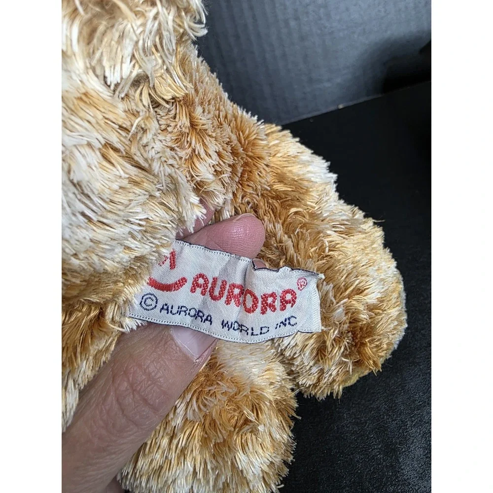 Aurora Flopsies Golden Bearton Frosted Bronze & White Splotchy Floppy Plush Bear